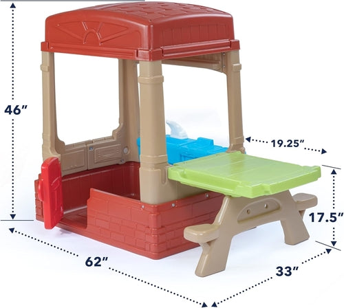 Kids Picnic Cottage Playhouse Indoor Outdoor Kitchen